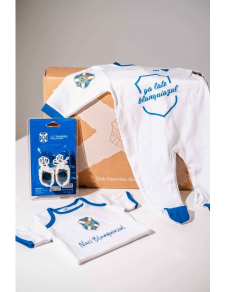 Pelele "Mi corazón ya late Blanquiazul" talla 12